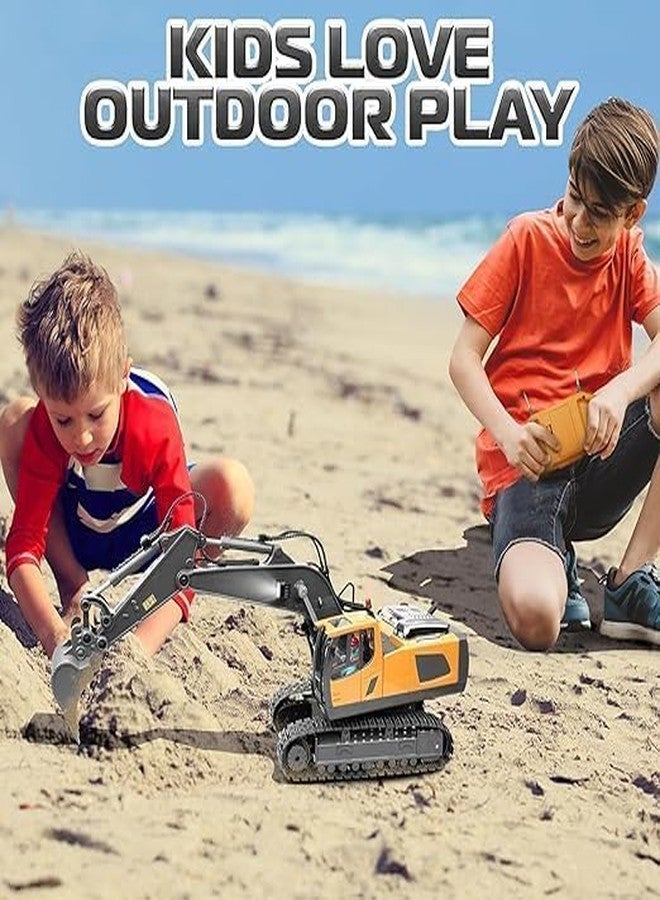 OOTLO RC Excavator 11 Channel RC Excavator Truck Toys Metal Shovel, 1/20 Scale Remote Control Construction Vehicles Tractor, 2.4Ghz Boy Toy Gift for Kids and Adults, Multicolor - Image 5
